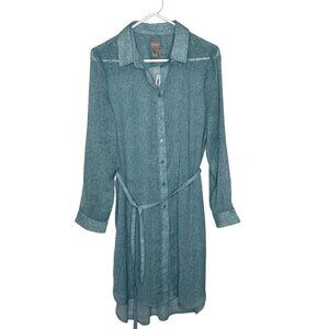 NWT Chico's indigo herringbone sheer long tunic size M/8